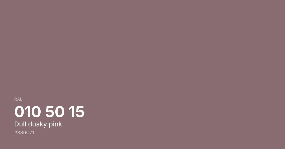 RAL 010 50 15 Dull dusky pink color swatch - #886c71 hex code for design, paint, and coating reference