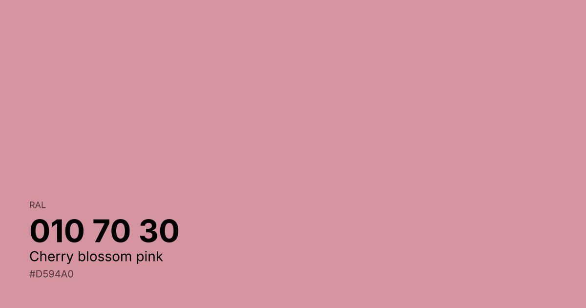 RAL 010 70 30 Cherry blossom pink color swatch - #d594a0 hex code for design, paint, and coating reference
