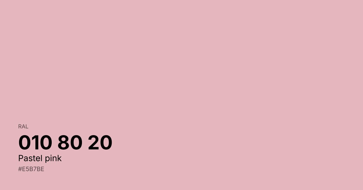 RAL 010 80 20 Pastel pink color swatch - #e5b7be hex code for design, paint, and coating reference