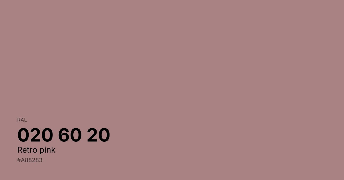 RAL 020 60 20 Retro pink color swatch - #a88283 hex code for design, paint, and coating reference