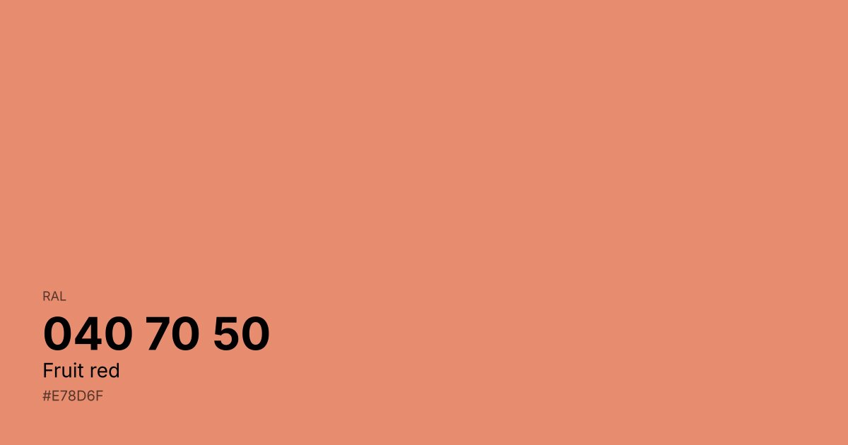RAL 040 70 50 Fruit red color swatch - #e78d6f hex code for design, paint, and coating reference