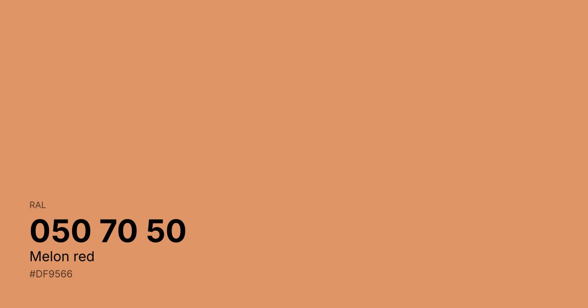 RAL 050 70 50 Melon red color swatch - #df9566 hex code for design, paint, and coating reference