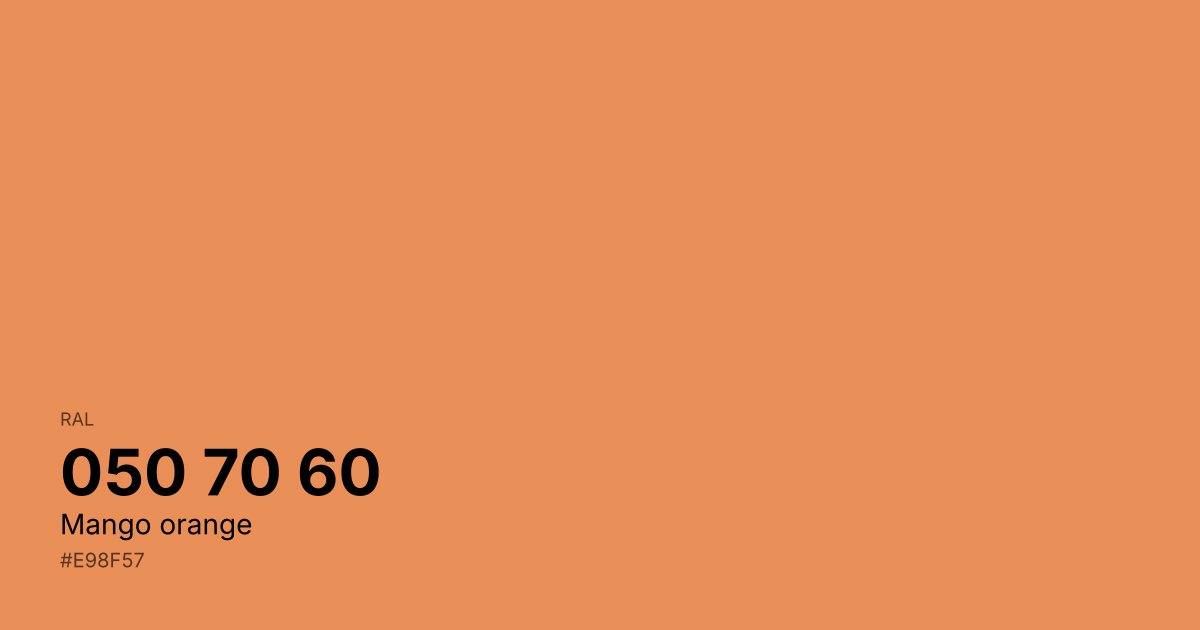 RAL 050 70 60 Mango orange color swatch - #e98f57 hex code for design, paint, and coating reference