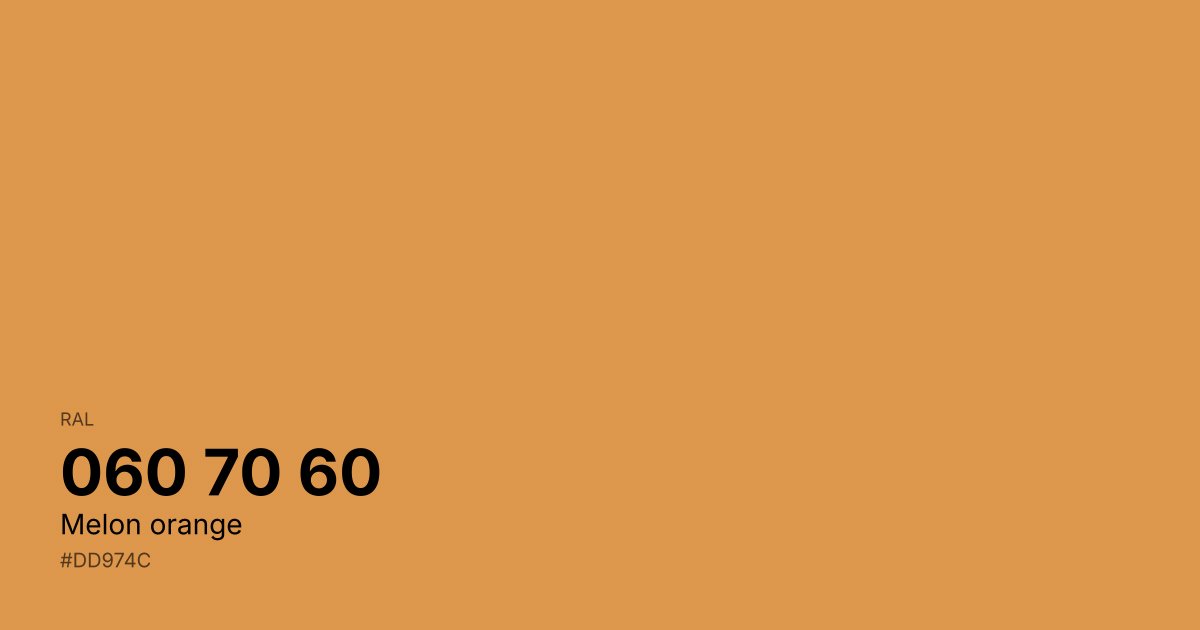 RAL 060 70 60 Melon orange color swatch - #dd974c hex code for design, paint, and coating reference