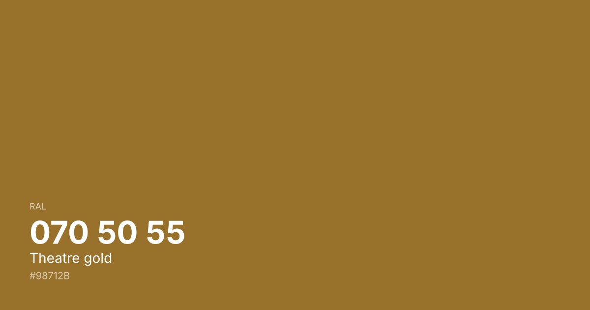 RAL 070 50 55 Theatre gold color swatch - #98712b hex code for design, paint, and coating reference