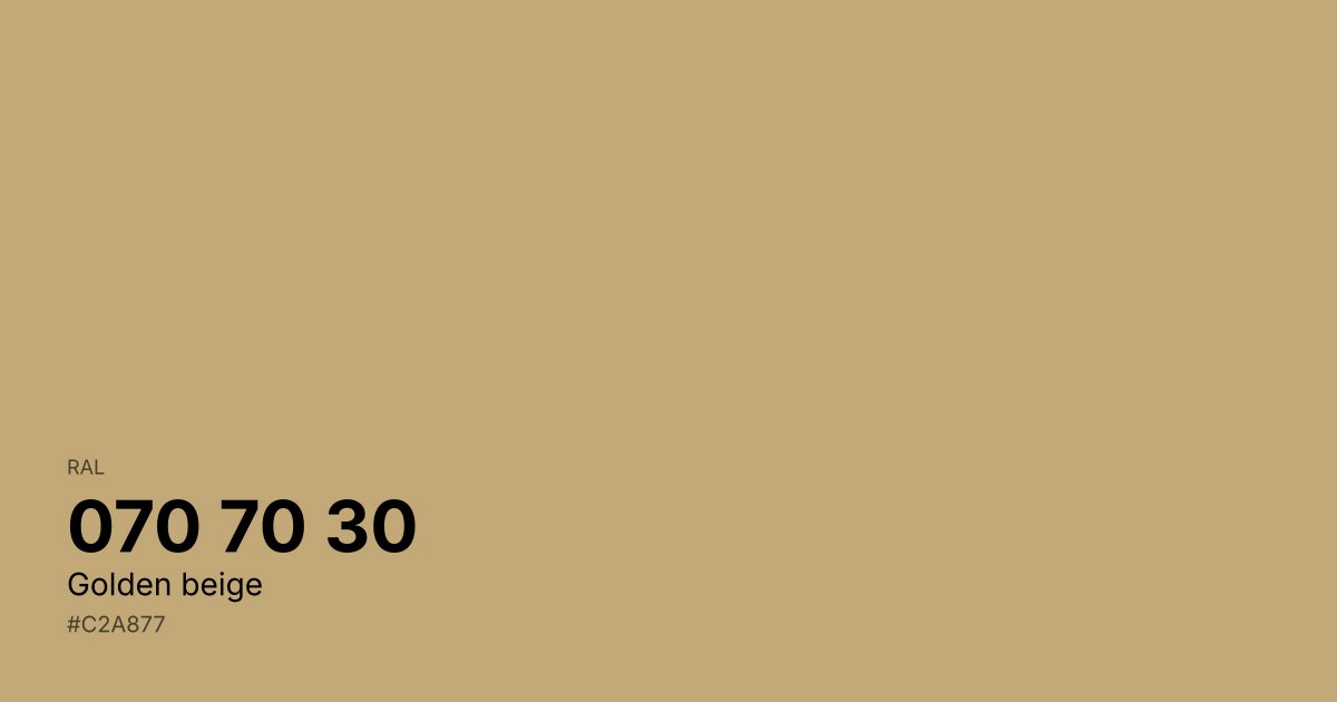 RAL 070 70 30 Golden beige color swatch - #c2a877 hex code for design, paint, and coating reference