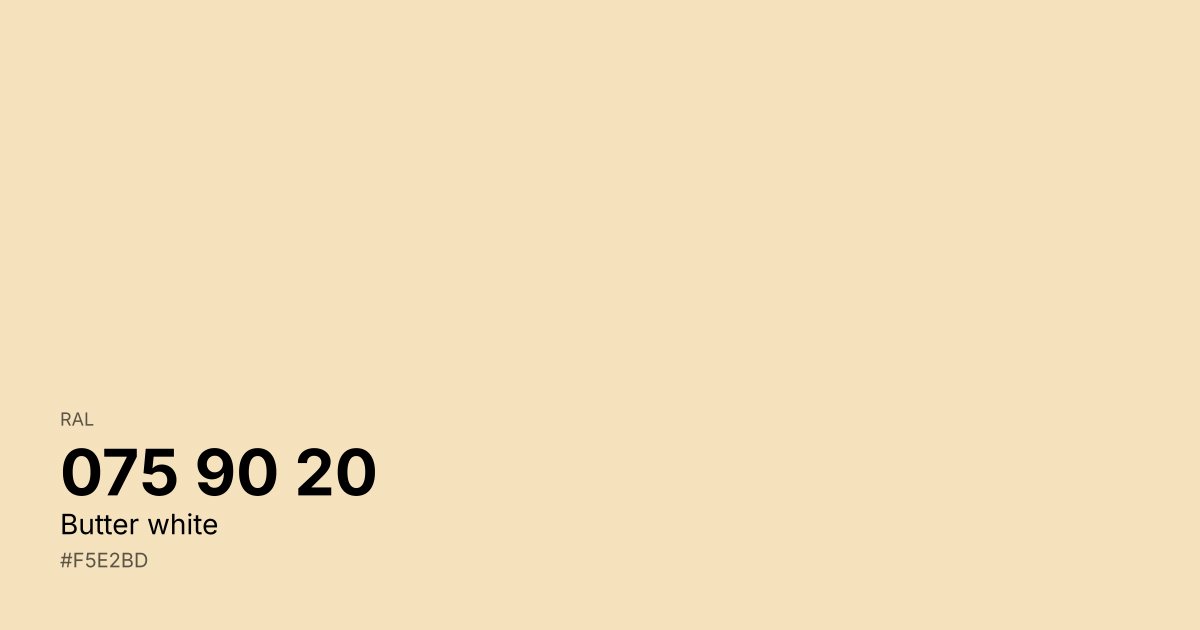 RAL 075 90 20 Butter white color swatch - #f5e2bd hex code for design, paint, and coating reference