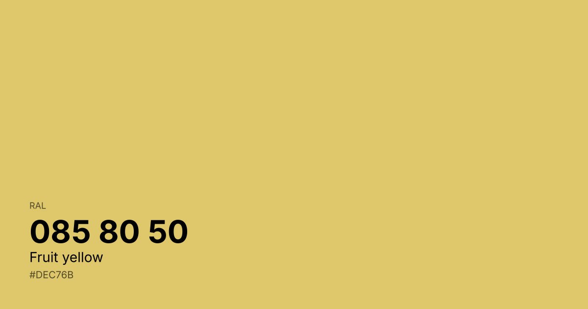 RAL 085 80 50 Fruit yellow color swatch - #dec76b hex code for design, paint, and coating reference