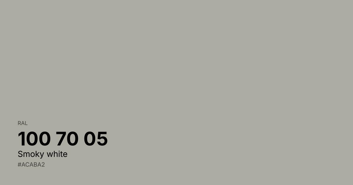 RAL 100 70 05 Smoky white color swatch - #acaba2 hex code for design, paint, and coating reference
