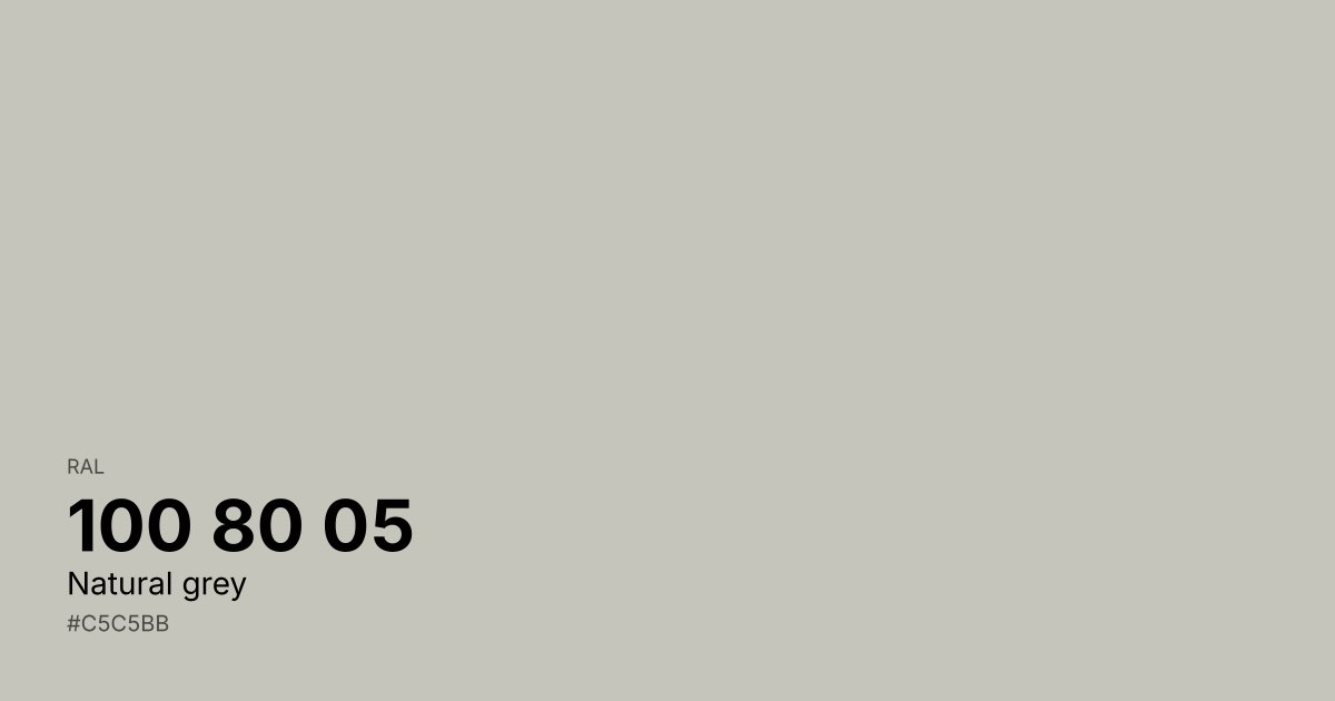 RAL 100 80 05 Natural grey color swatch - #c5c5bb hex code for design, paint, and coating reference