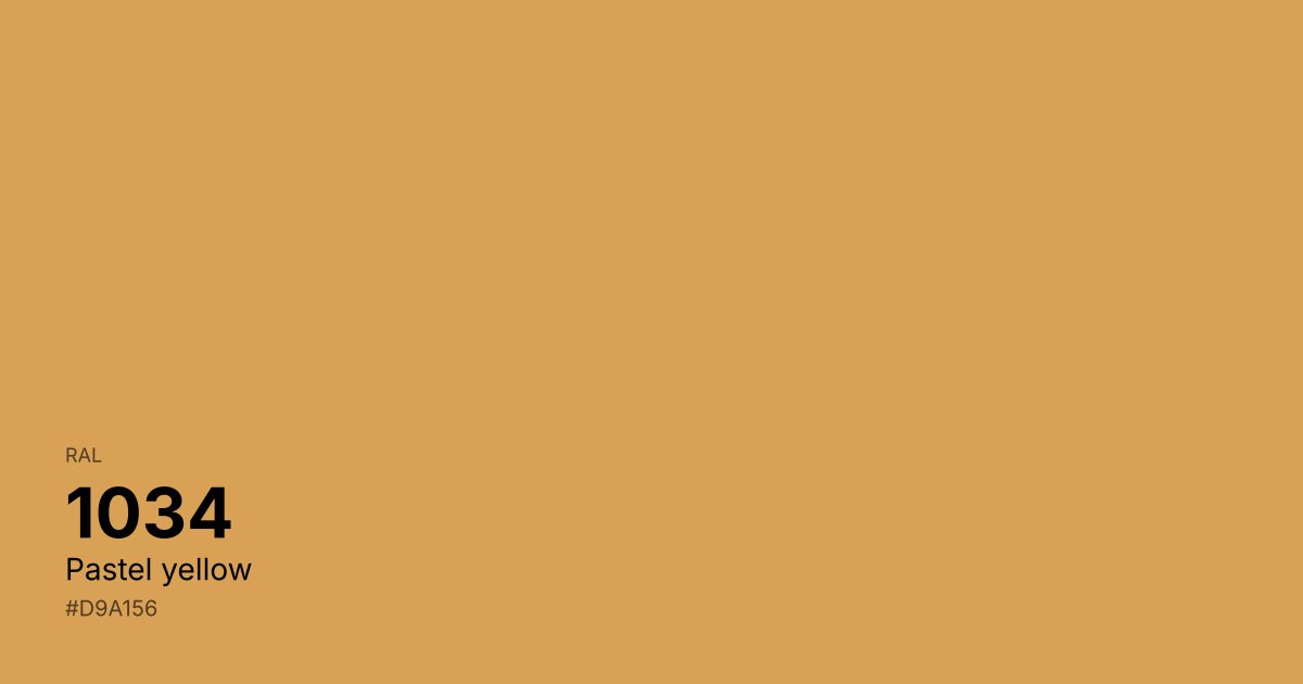 RAL 1034 Pastel yellow color swatch - #d9a156 hex code for design, paint, and coating reference