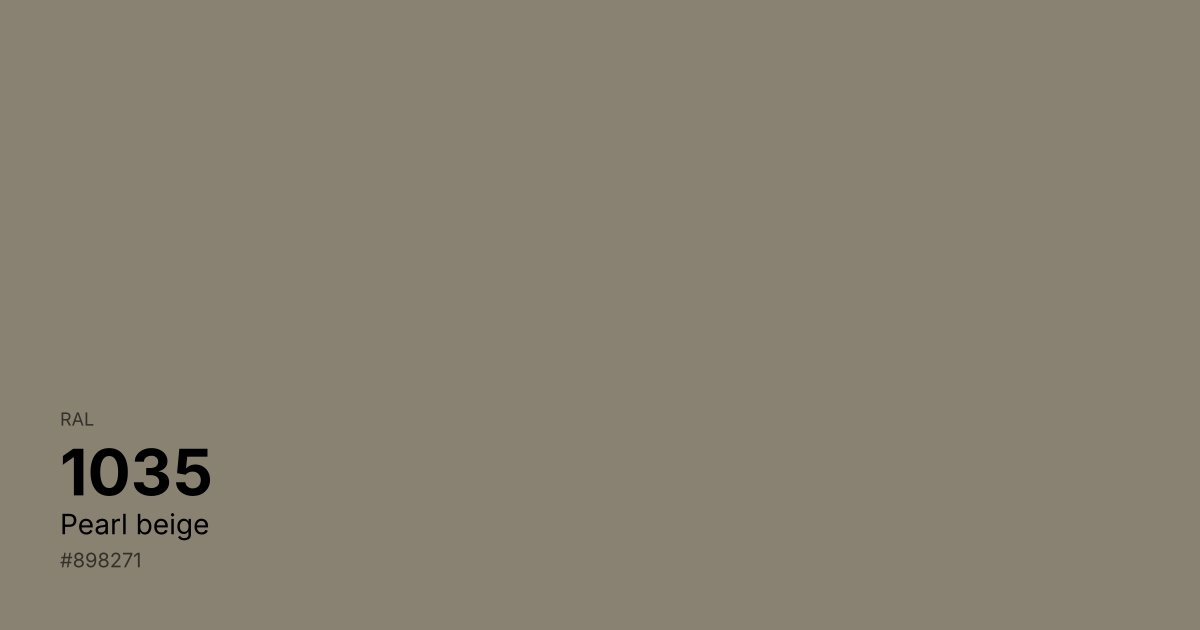 RAL 1035 Pearl beige color swatch - #898271 hex code for design, paint, and coating reference