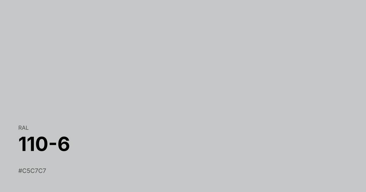 RAL 110-6 color swatch - #c5c7c7 hex code for design, paint, and coating reference