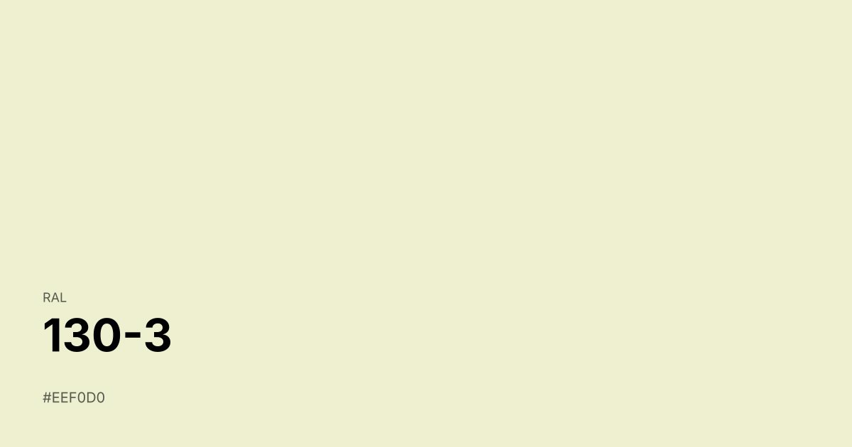 RAL 130-3 color swatch - #eef0d0 hex code for design, paint, and coating reference
