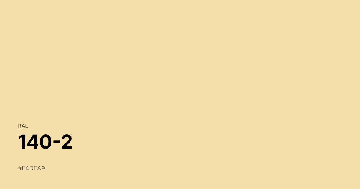 RAL 140-2 color swatch - #f4dea9 hex code for design, paint, and coating reference