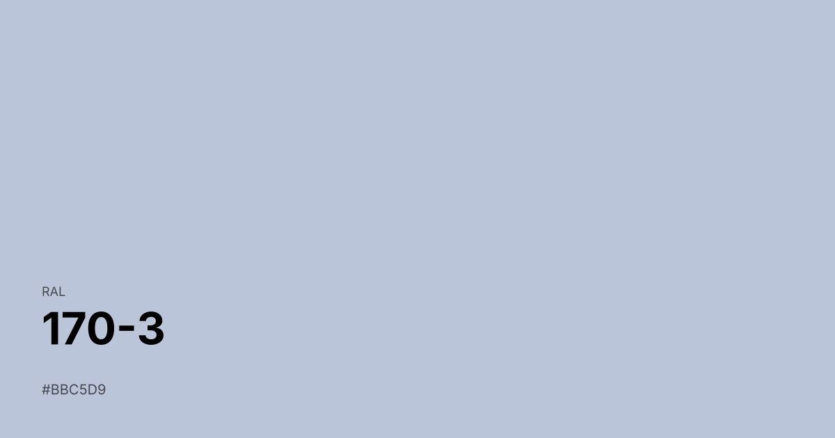 RAL 170-3 color swatch - #bbc5d9 hex code for design, paint, and coating reference