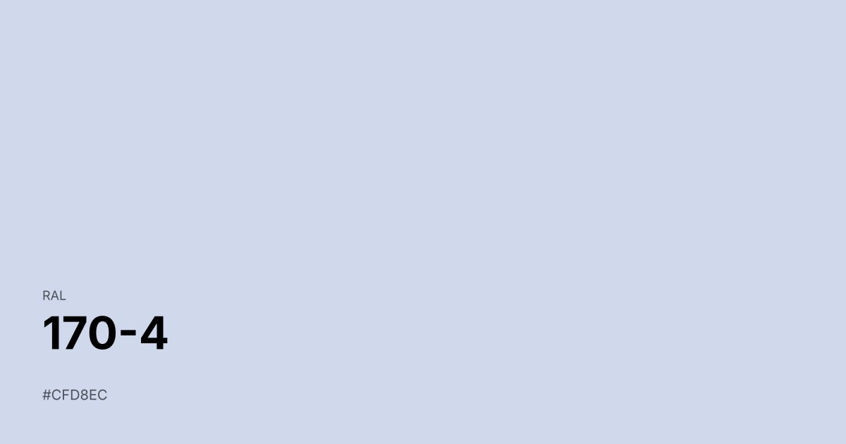 RAL 170-4 color swatch - #cfd8ec hex code for design, paint, and coating reference