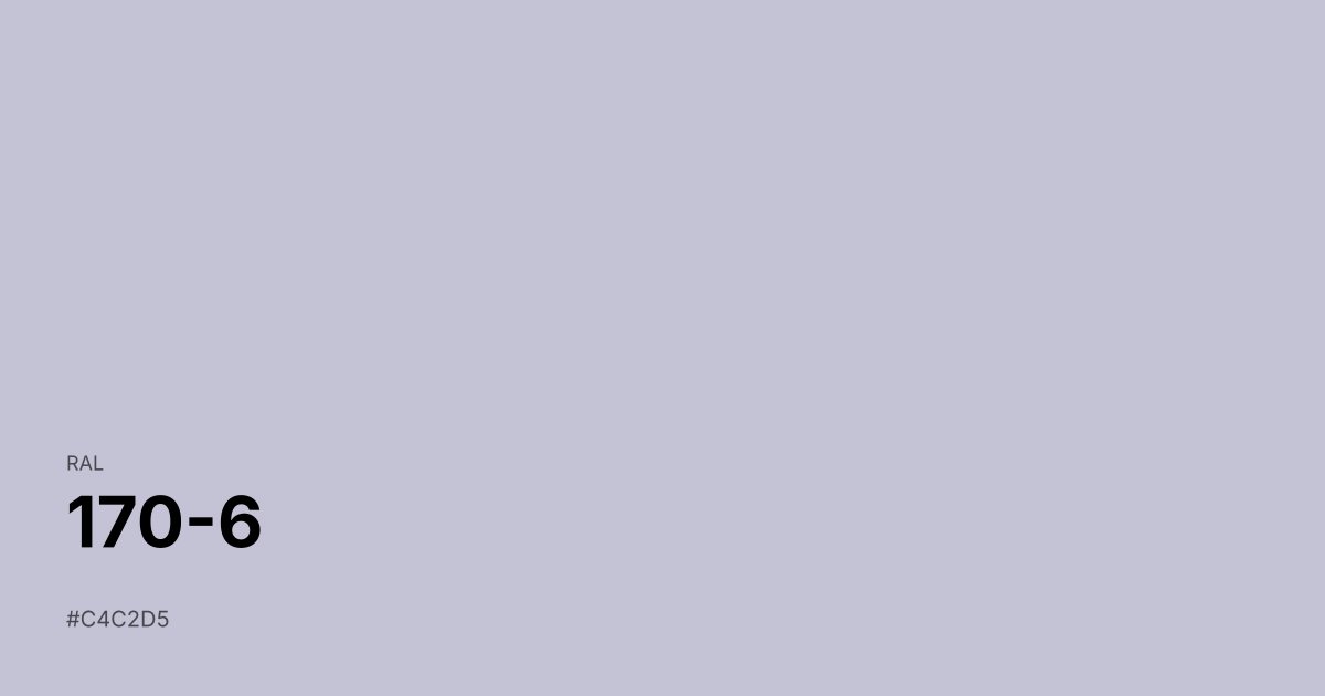 RAL 170-6 color swatch - #c4c2d5 hex code for design, paint, and coating reference