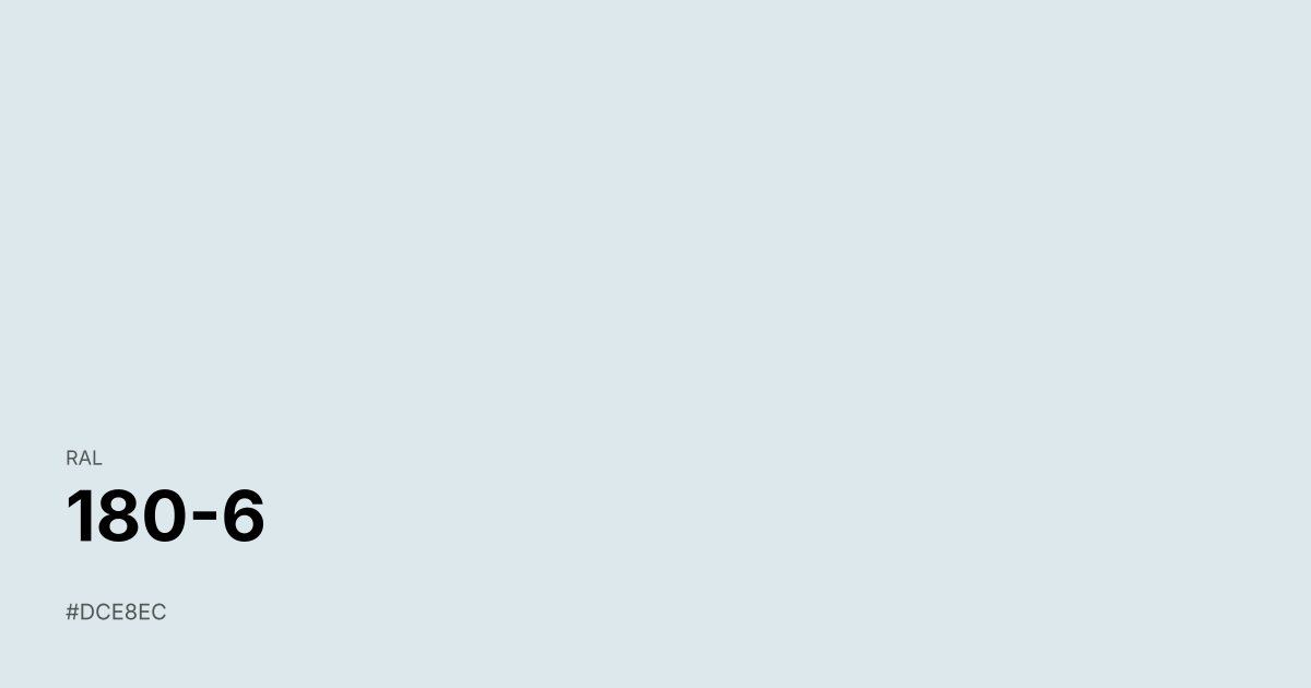 RAL 180-6 color swatch - #dce8ec hex code for design, paint, and coating reference