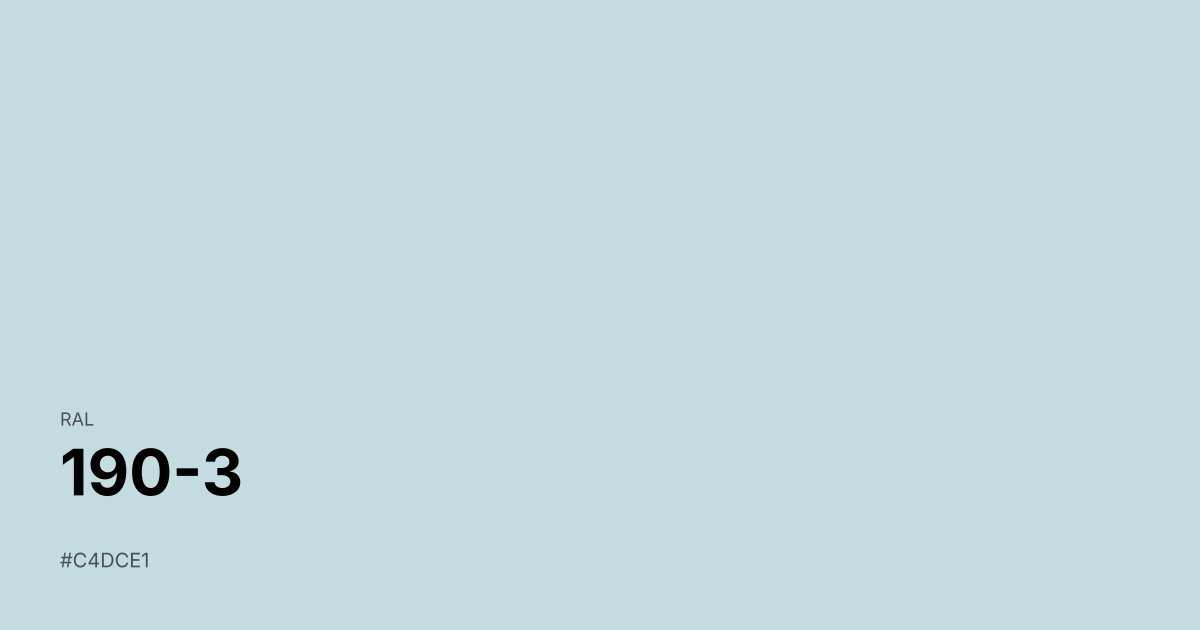 RAL 190-3 color swatch - #c4dce1 hex code for design, paint, and coating reference