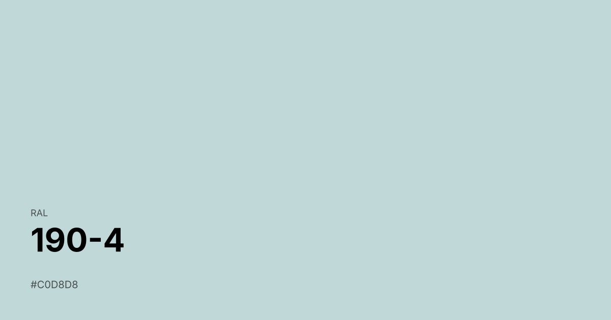 RAL 190-4 color swatch - #c0d8d8 hex code for design, paint, and coating reference