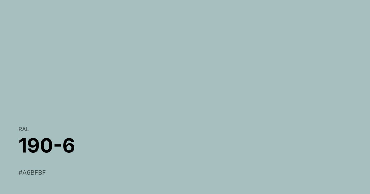 RAL 190-6 color swatch - #a6bfbf hex code for design, paint, and coating reference