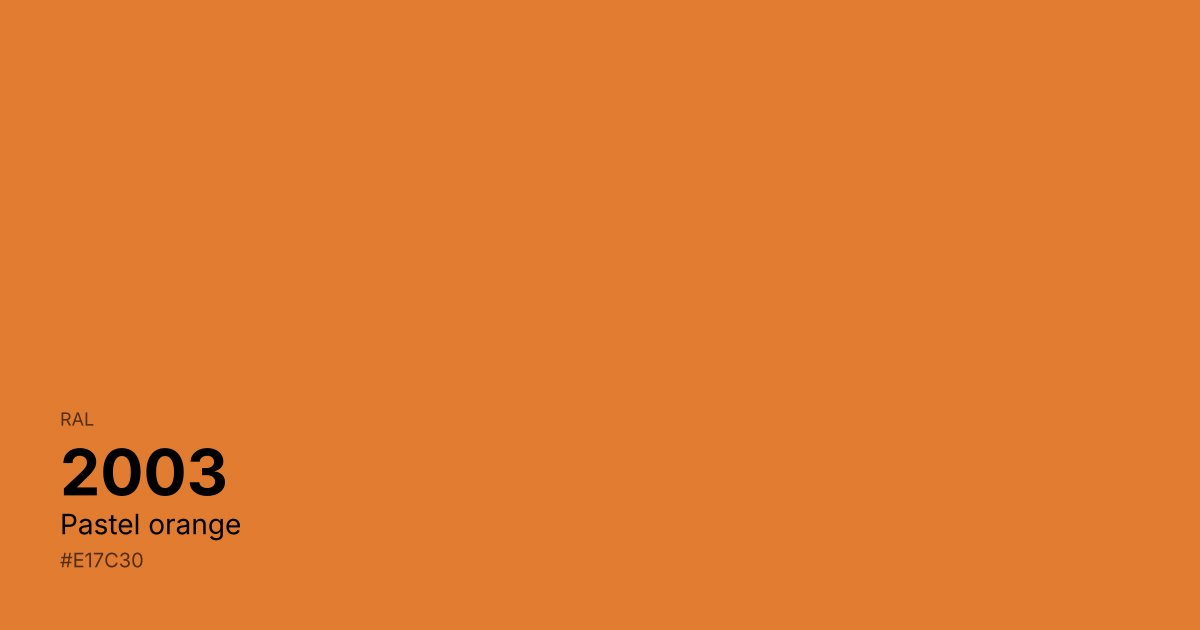 RAL 2003 Pastel orange color swatch - #e17c30 hex code for design, paint, and coating reference