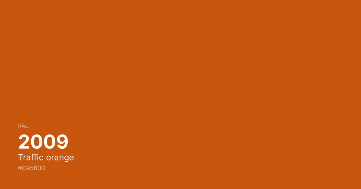 RAL 2009 Traffic orange color swatch - #c9560d hex code for design, paint, and coating reference