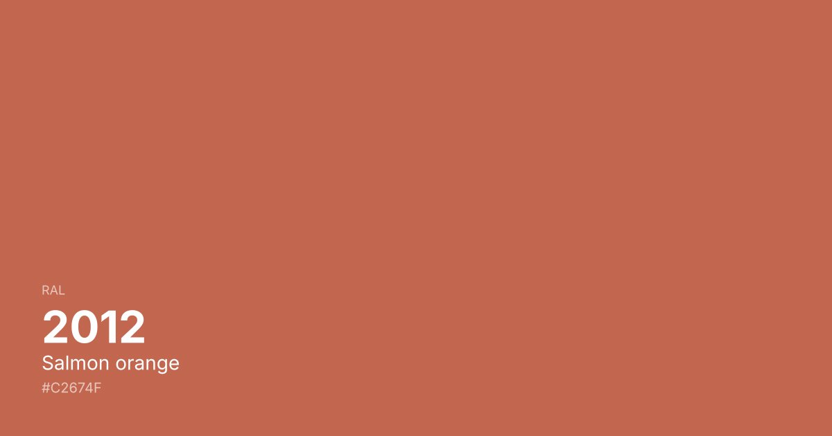 RAL 2012 Salmon orange color swatch - #c2674f hex code for design, paint, and coating reference