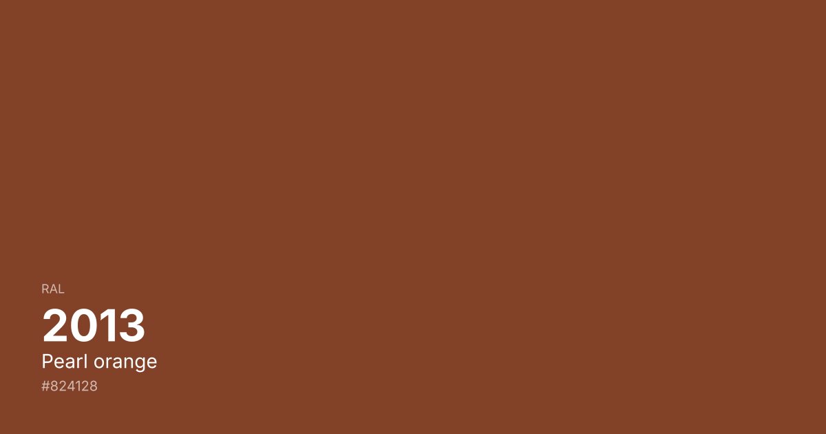 RAL 2013 Pearl orange color swatch - #824128 hex code for design, paint, and coating reference