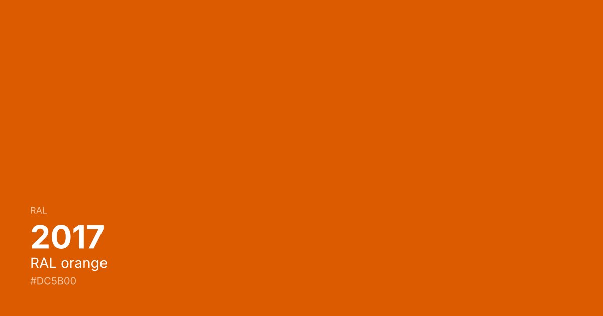 RAL 2017 RAL orange color swatch - #dc5b00 hex code for design, paint, and coating reference