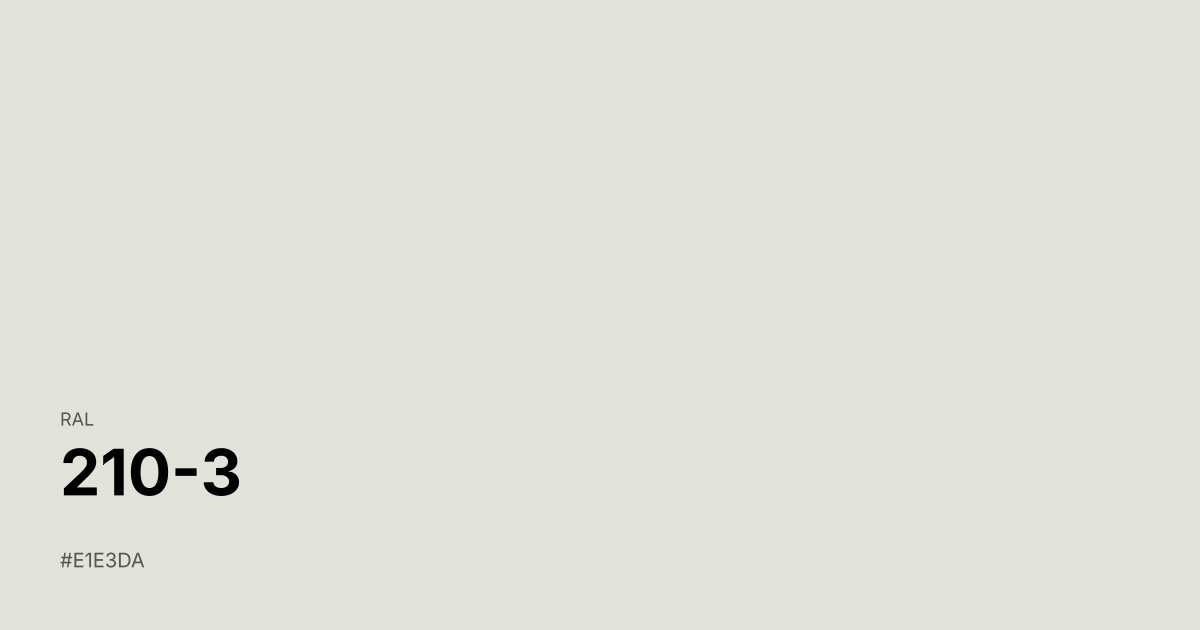 RAL 210-3 color swatch - #e1e3da hex code for design, paint, and coating reference