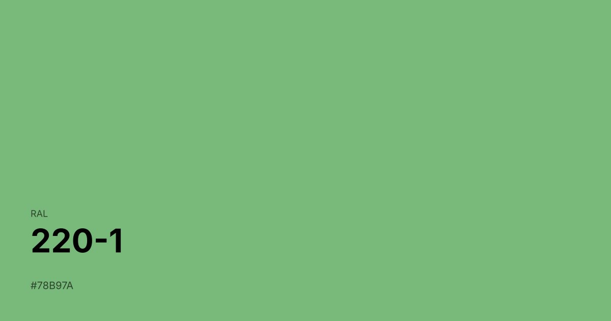 RAL 220-1 color swatch - #78b97a hex code for design, paint, and coating reference