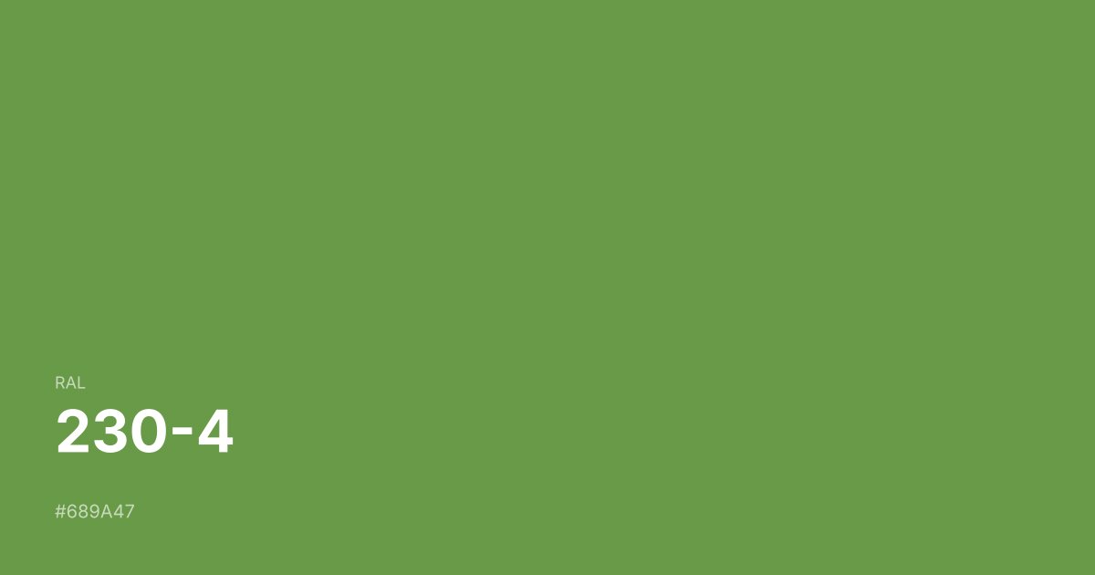 RAL 230-4 color swatch - #689a47 hex code for design, paint, and coating reference