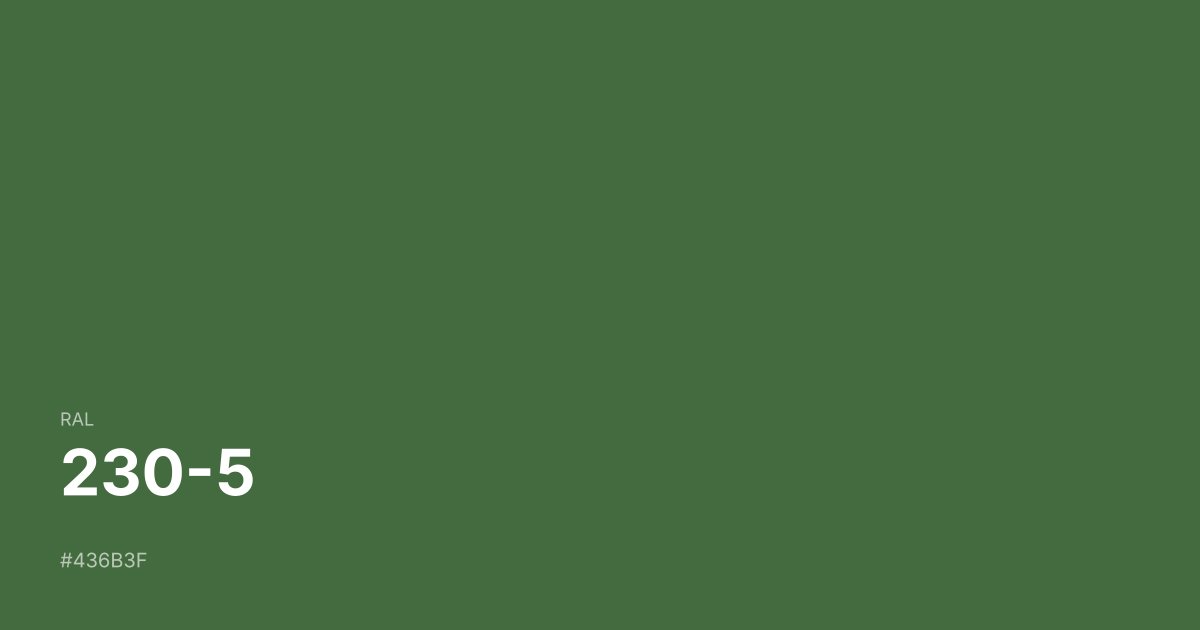 RAL 230-5 color swatch - #436b3f hex code for design, paint, and coating reference
