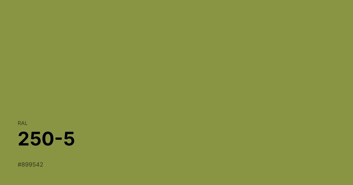 RAL 250-5 color swatch - #899542 hex code for design, paint, and coating reference