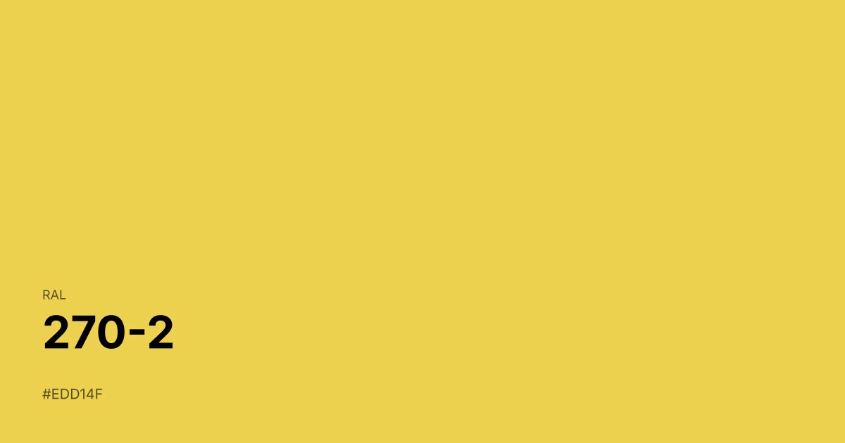 RAL 270-2 color swatch - #edd14f hex code for design, paint, and coating reference