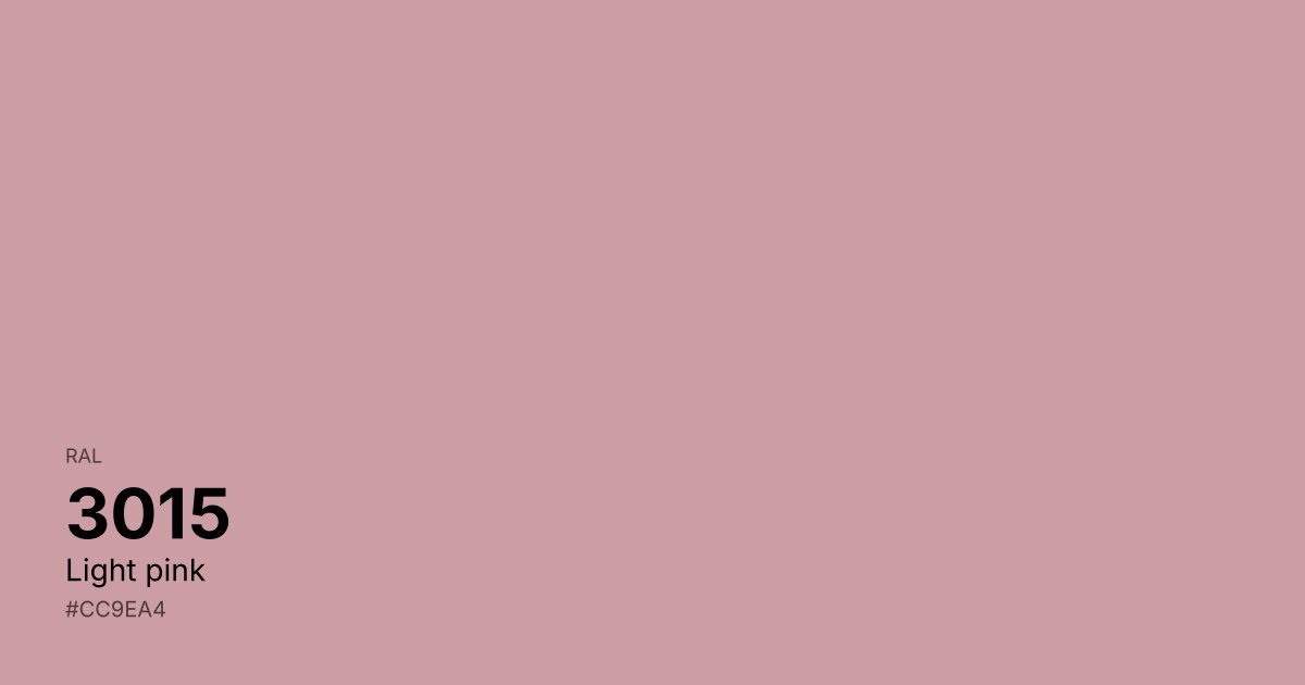 RAL 3015 Light pink color swatch - #cc9ea4 hex code for design, paint, and coating reference