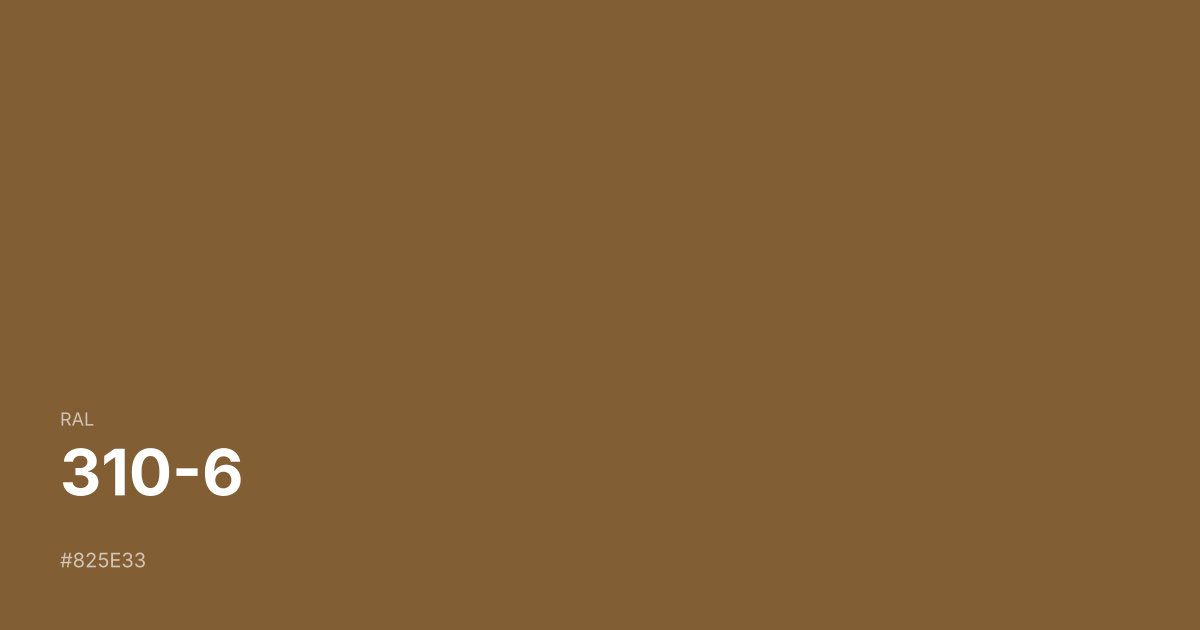 RAL 310-6 color swatch - #825e33 hex code for design, paint, and coating reference
