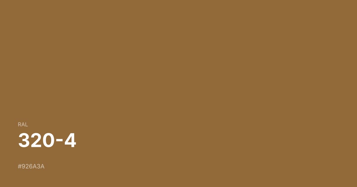 RAL 320-4 color swatch - #926a3a hex code for design, paint, and coating reference