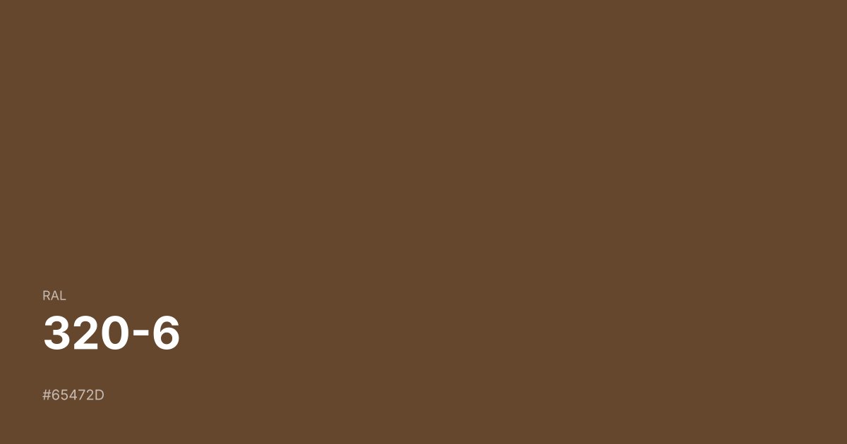 RAL 320-6 color swatch - #65472d hex code for design, paint, and coating reference