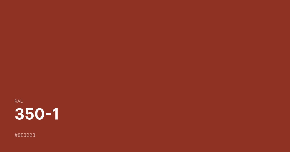 RAL 350-1 color swatch - #8e3223 hex code for design, paint, and coating reference
