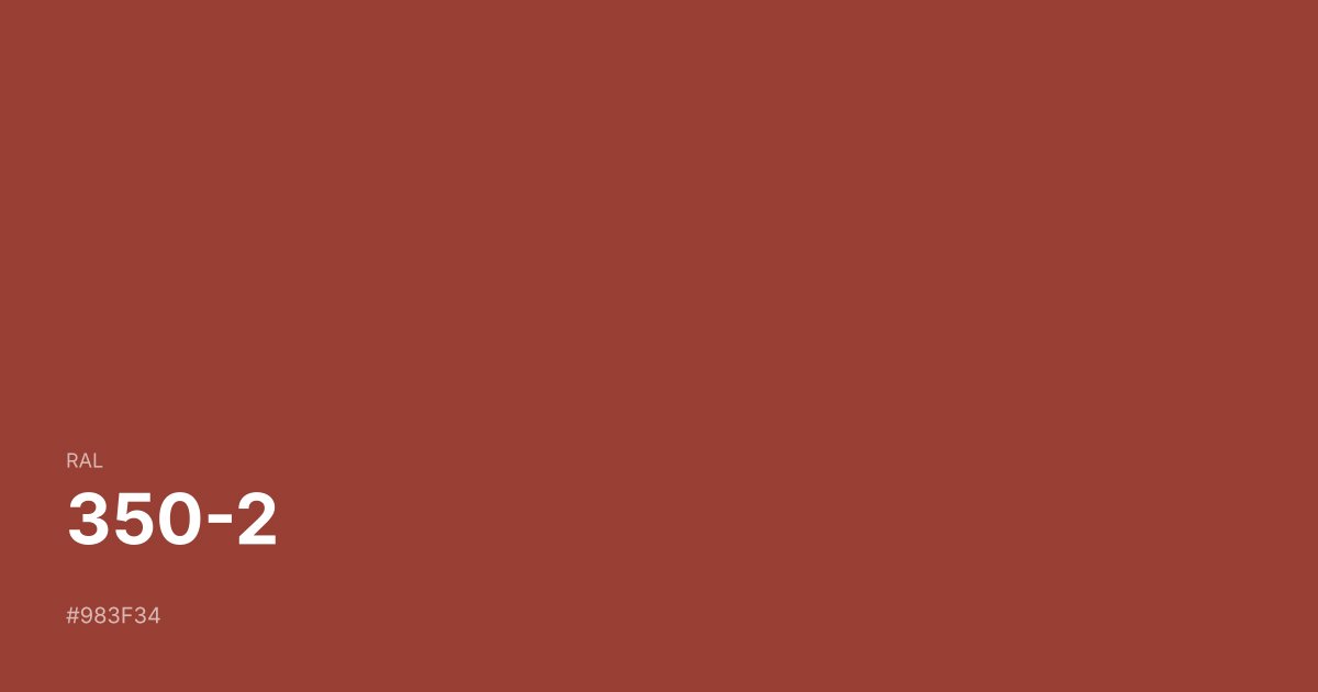 RAL 350-2 color swatch - #983f34 hex code for design, paint, and coating reference