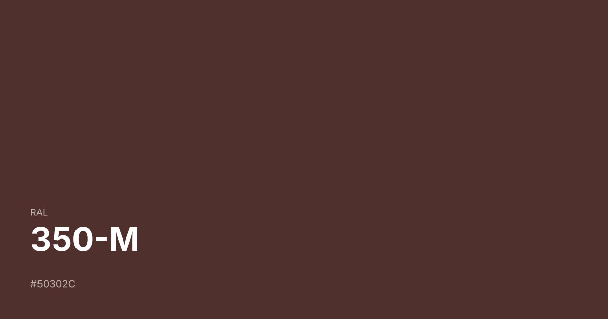 RAL 350-M color swatch - #50302c hex code for design, paint, and coating reference