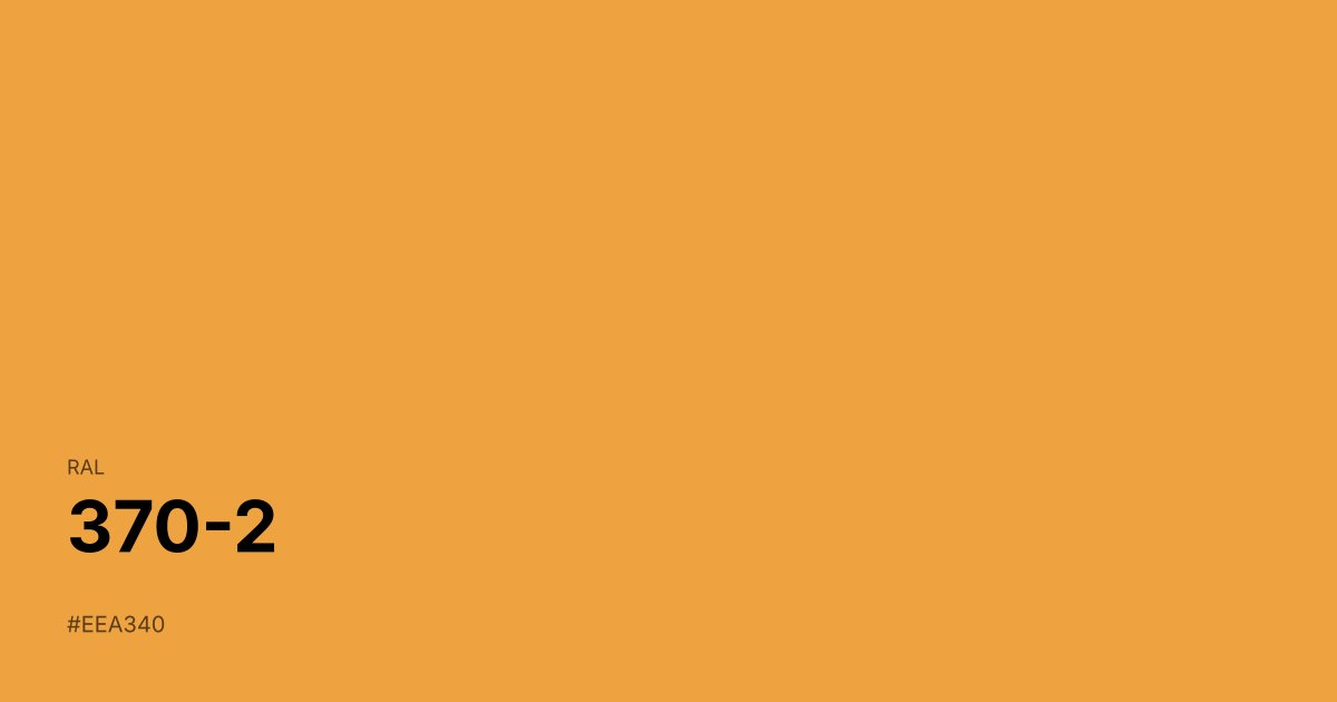 RAL 370-2 color swatch - #eea340 hex code for design, paint, and coating reference
