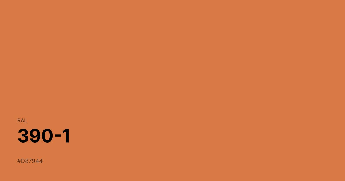 RAL 390-1 color swatch - #d87944 hex code for design, paint, and coating reference