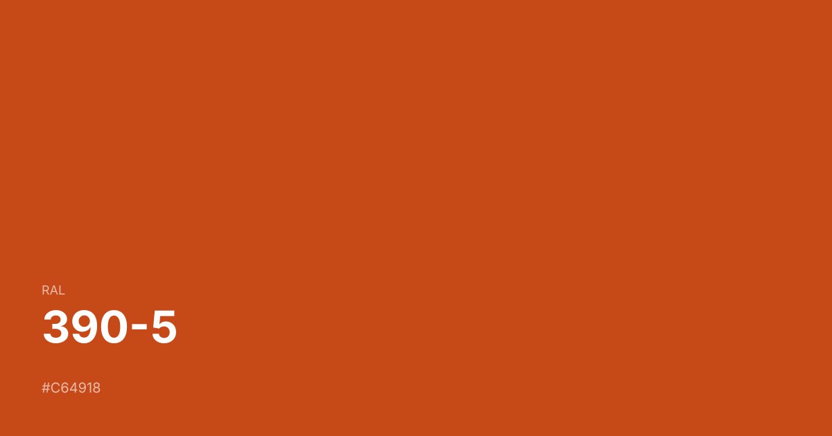 RAL 390-5 color swatch - #c64918 hex code for design, paint, and coating reference
