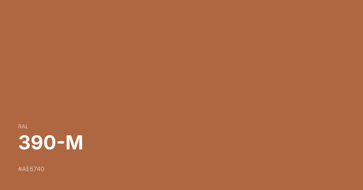 RAL 390-M color swatch - #ae6740 hex code for design, paint, and coating reference