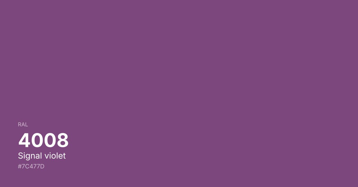 RAL 4008 Signal violet color swatch - #7c477d hex code for design, paint, and coating reference