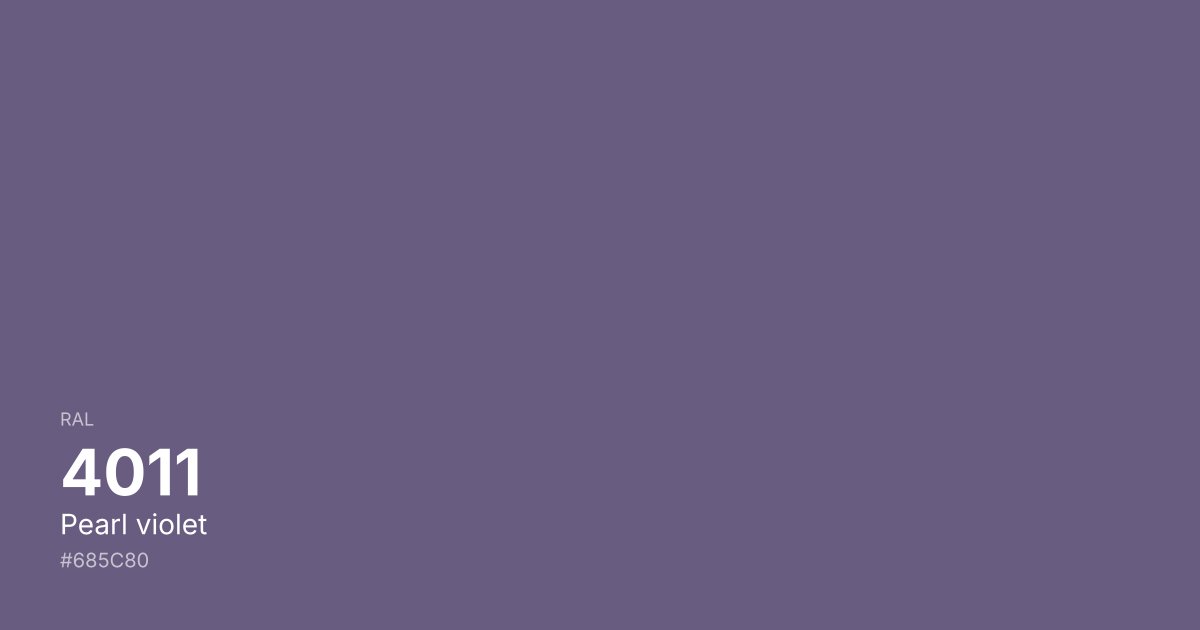 RAL 4011 Pearl violet color swatch - #685c80 hex code for design, paint, and coating reference
